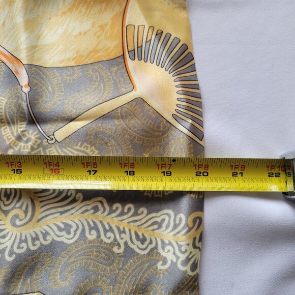 Vintage Huali 100% Silk Asian Fan Design Ladies Scarf - Picture 14 of 15